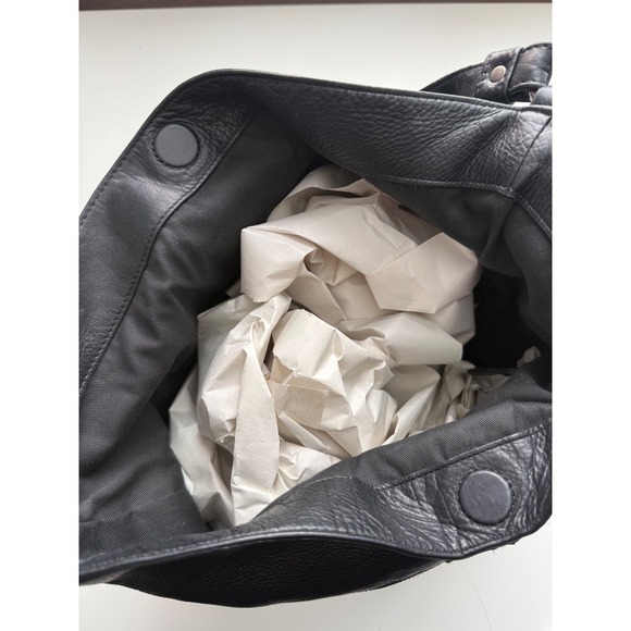 Frye Heidi Black Pebbled Leather Hobo Bag with Tassels - Picture 8 of 16